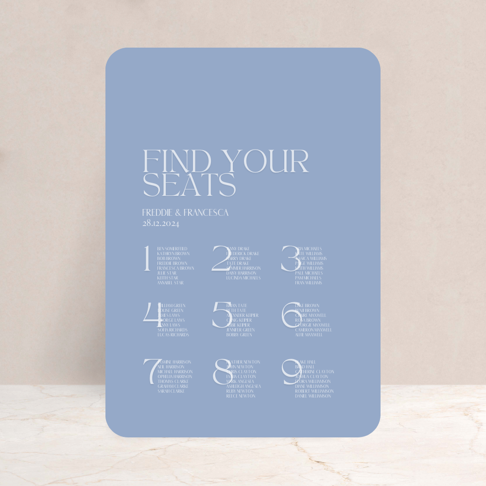Francesca Wedding Table Plan Sign