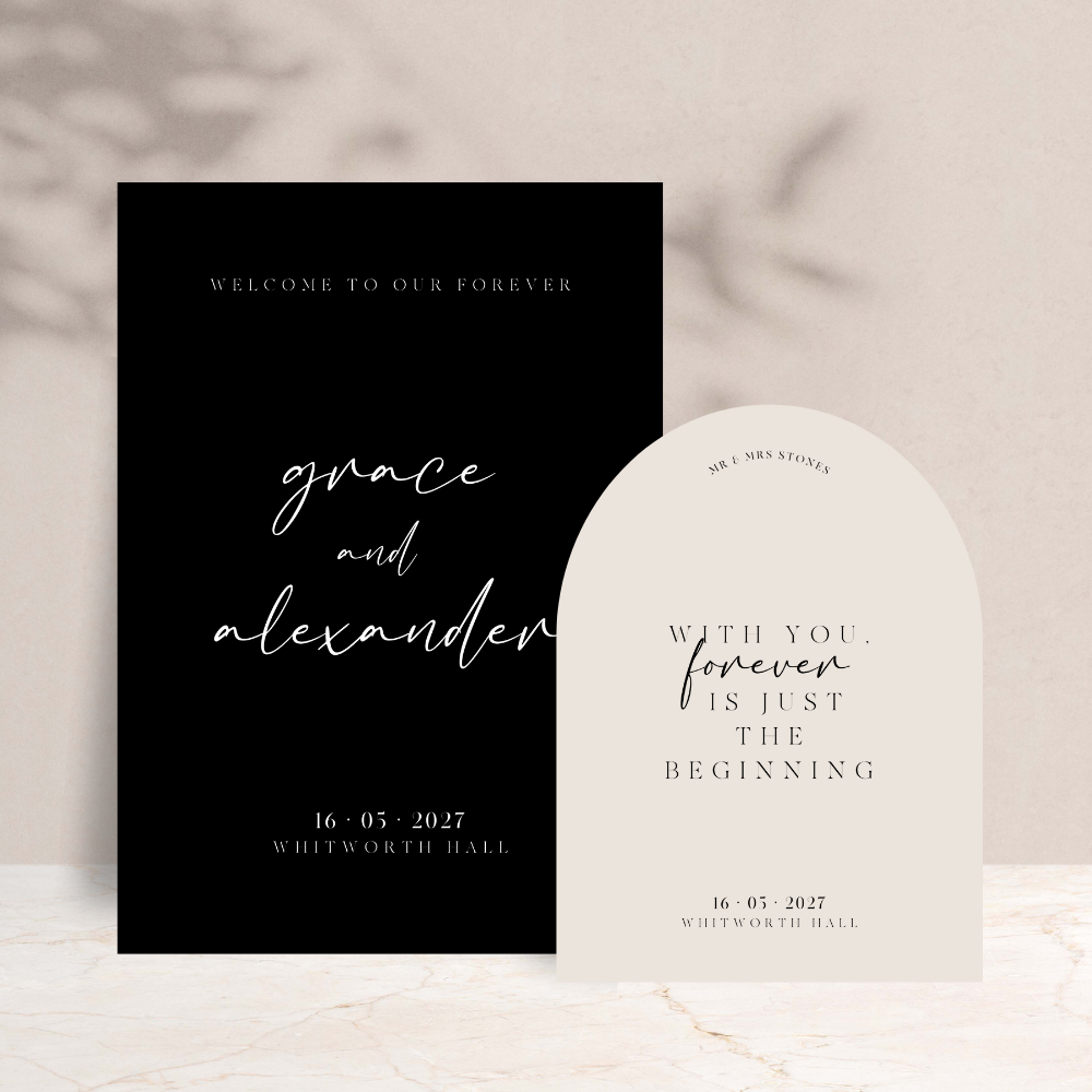 Grace Wedding Welcome Sign Set of 2