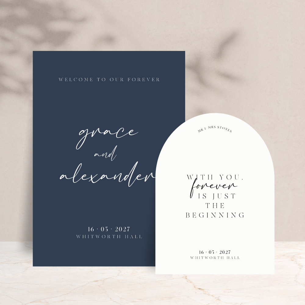 Grace Wedding Welcome Sign Set of 2