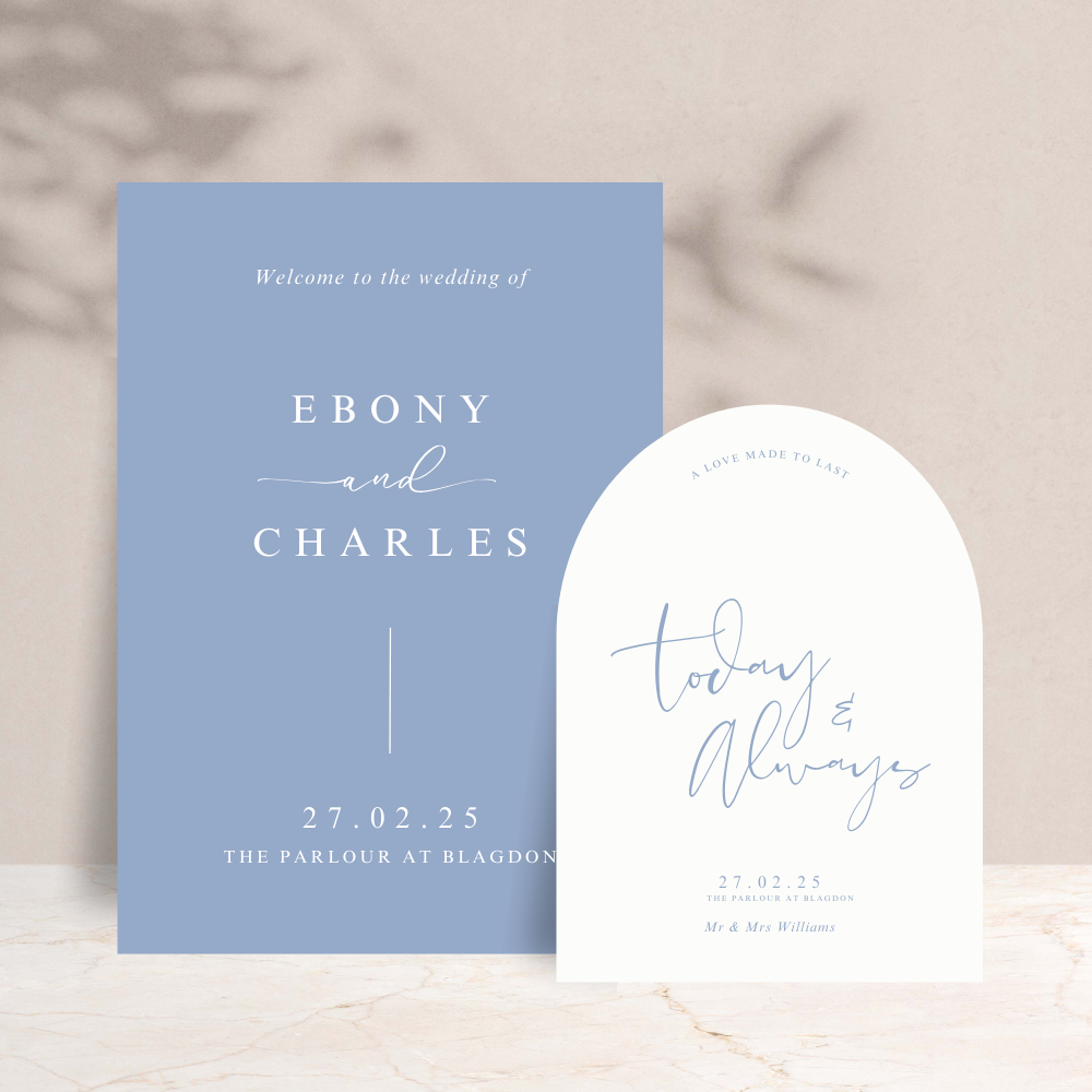 Ebony Wedding Welcome Sign Set of 2