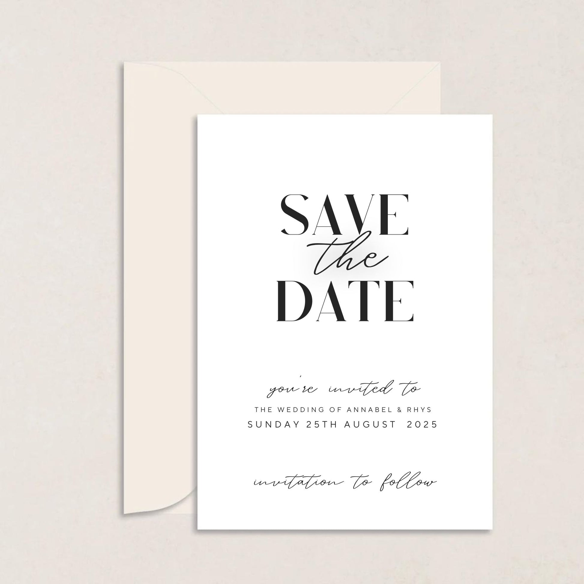 ANNABEL Wedding Save the Date - Wedding Invitations available at The Ivy Collection | Luxury Wedding Stationery