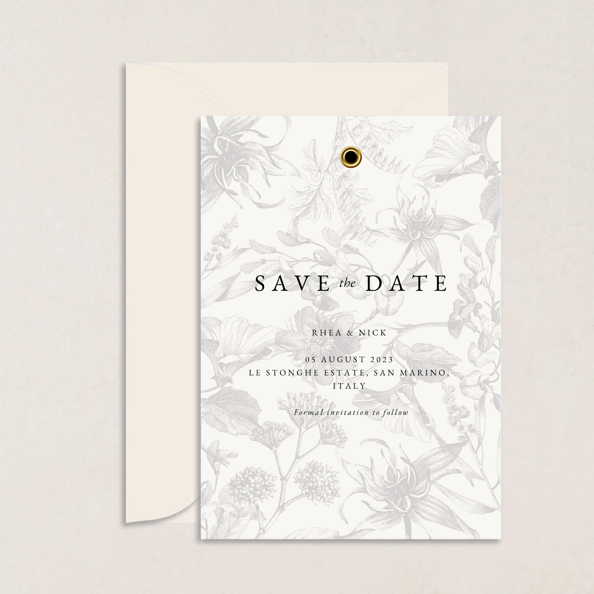 RHEA Layered Wedding Save the Date - Wedding Invitations available at The Ivy Collection | Luxury Wedding Stationery