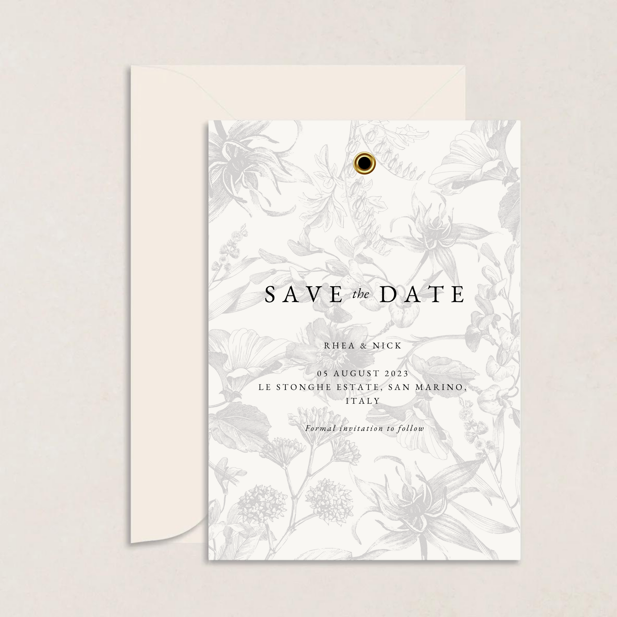 Rhea Layered Wedding Save the Date - The Ivy Collection | Luxury Wedding Stationery