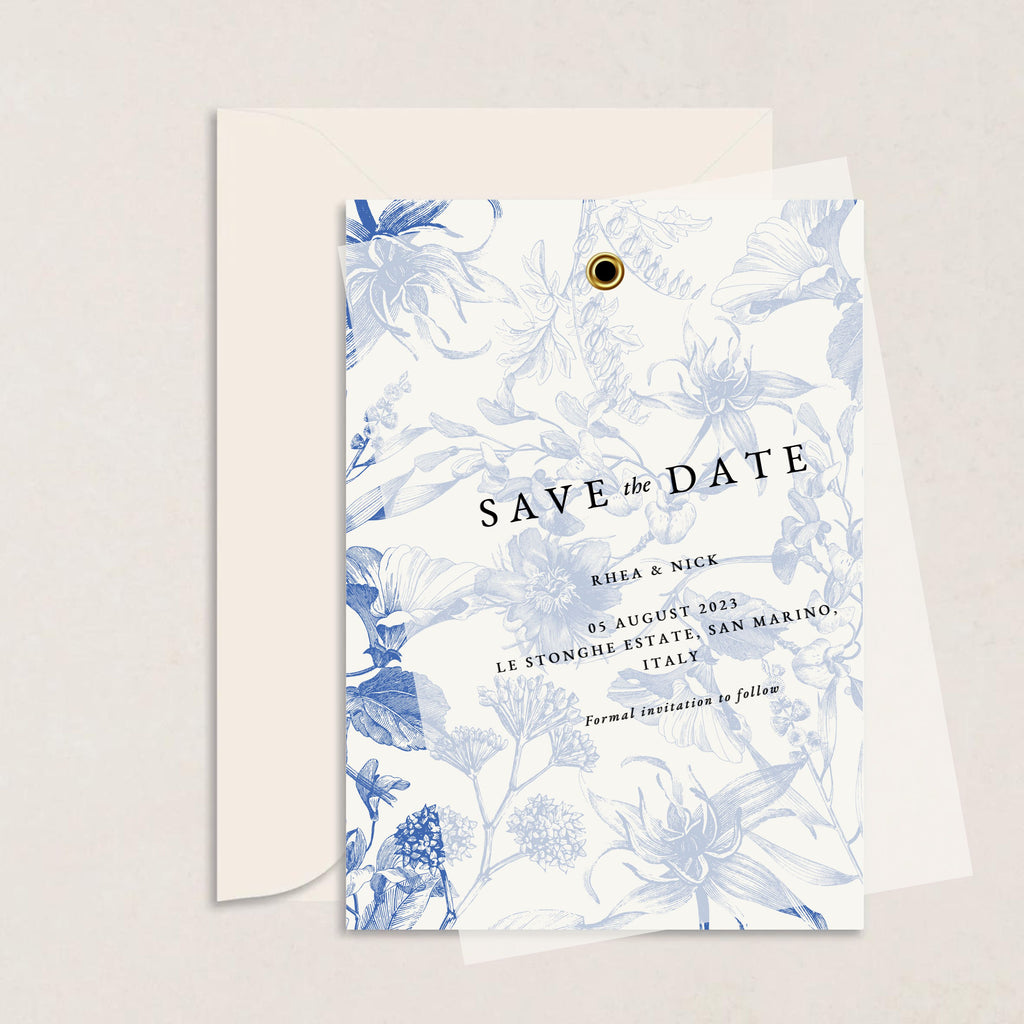 Rhea Layered Wedding Save the Date - The Ivy Collection | Luxury Wedding Stationery