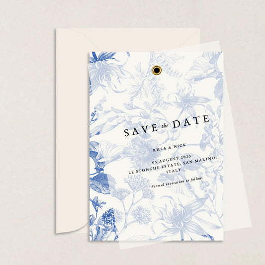 RHEA Layered Wedding Save the Date - Wedding Invitations available at The Ivy Collection | Luxury Wedding Stationery