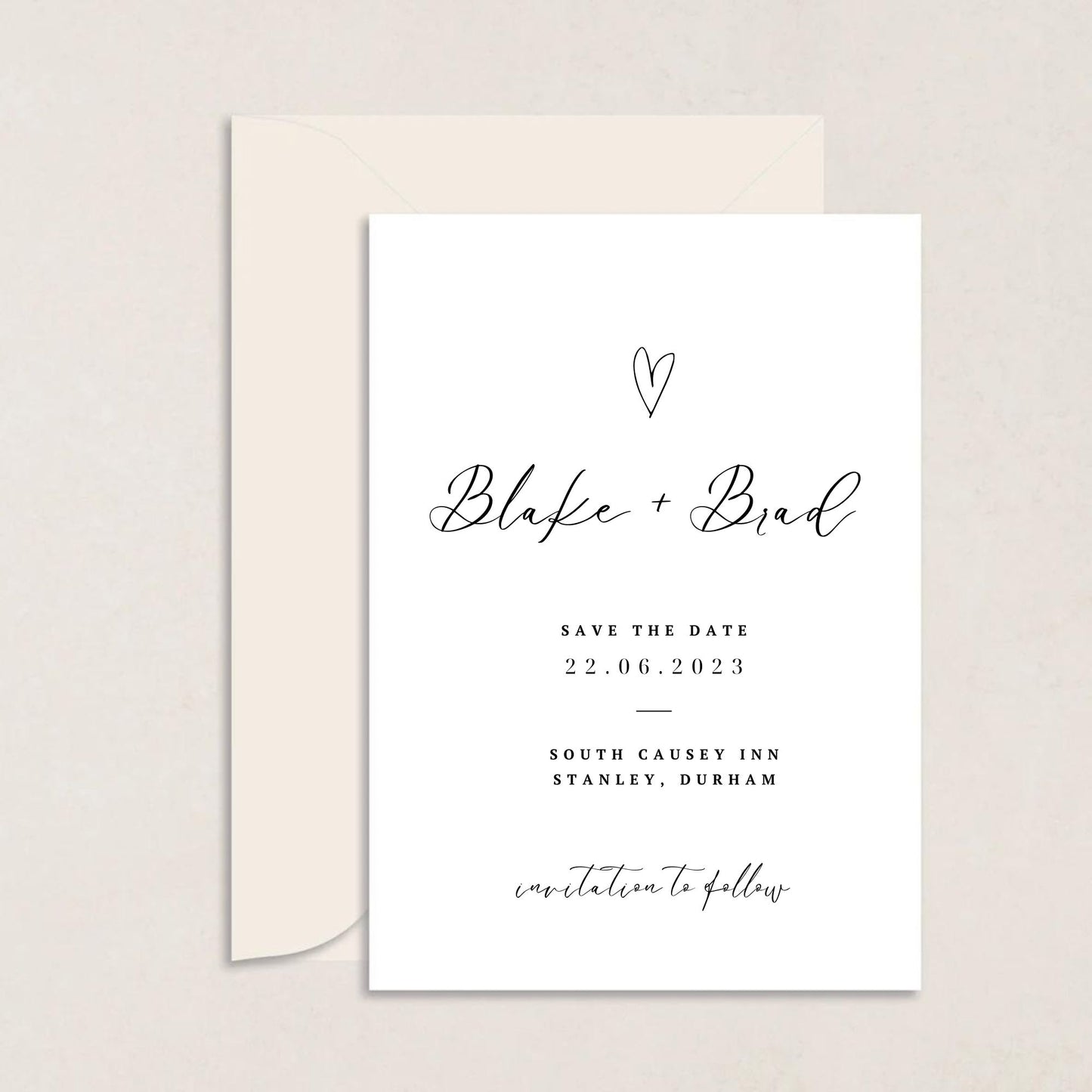 BLAKE Wedding Save the Date - Wedding Invitations available at The Ivy Collection | Luxury Wedding Stationery