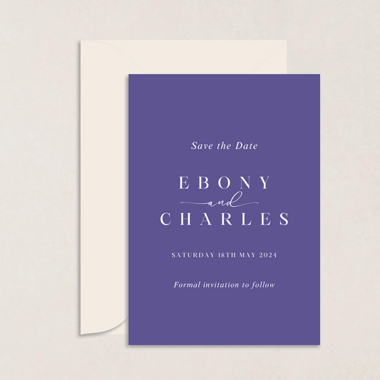 EBONY Wedding Save the Date - Wedding Invitations available at The Ivy Collection | Luxury Wedding Stationery