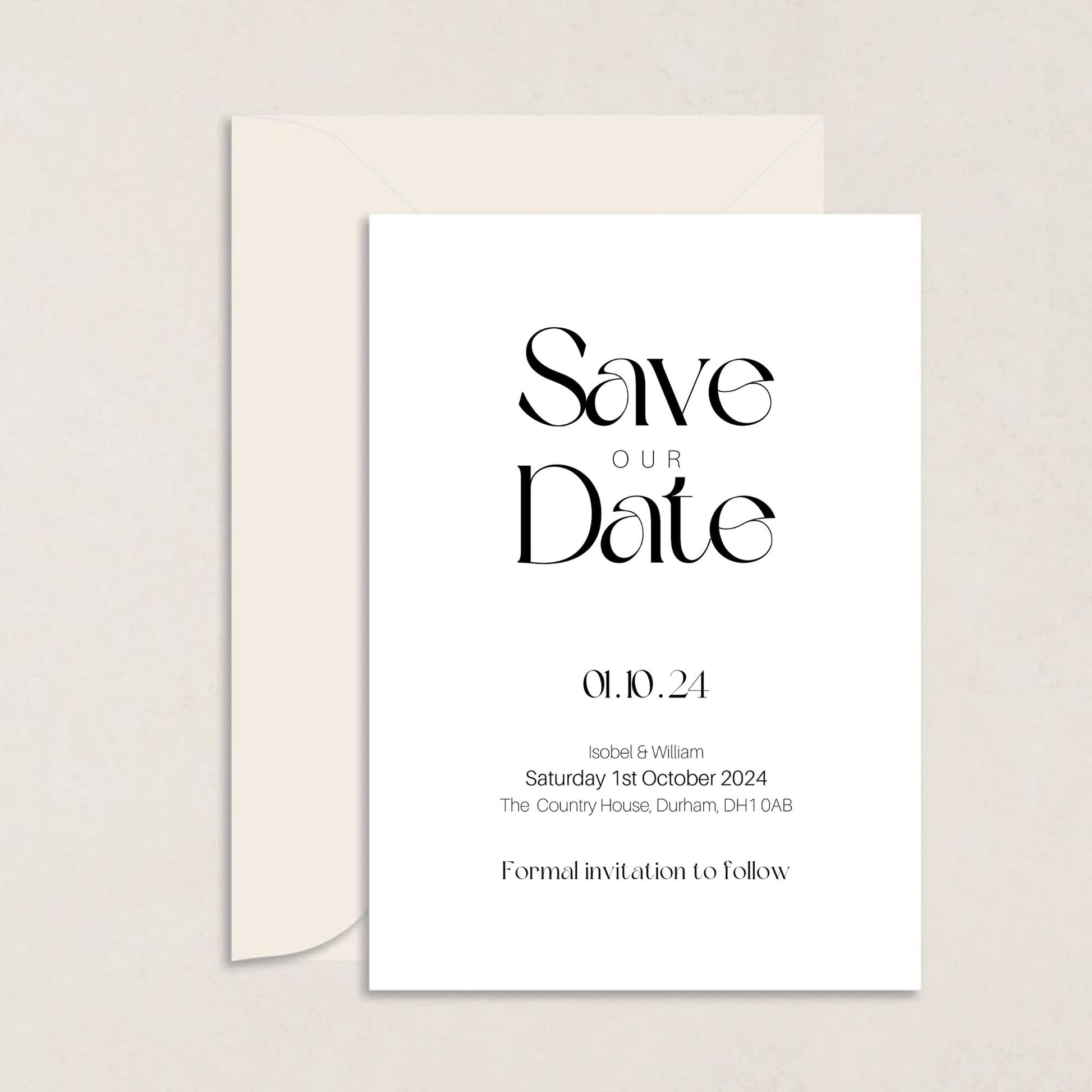 ISOBEL Wedding Save the Date - Wedding Invitations available at The Ivy Collection | Luxury Wedding Stationery