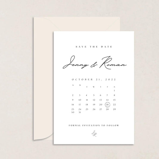 JENNY Wedding Save the Date - Wedding Invitations available at The Ivy Collection | Luxury Wedding Stationery