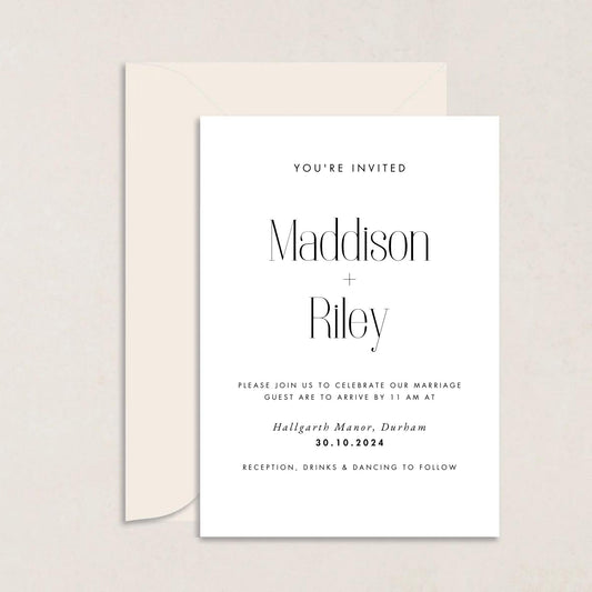 Maddison Wedding Invitations - Wedding Invitations available at The Ivy Collection | Luxury Wedding Stationery