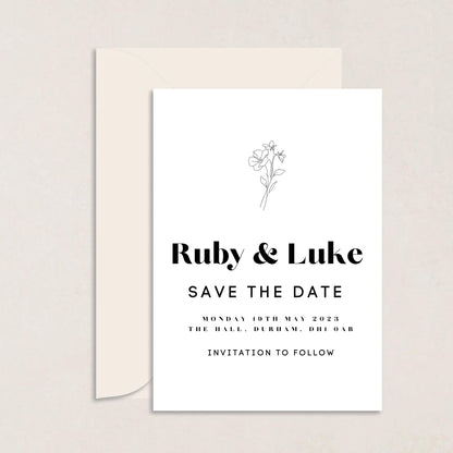 RUBY Wedding Save the Date - Wedding Invitations available at The Ivy Collection | Luxury Wedding Stationery