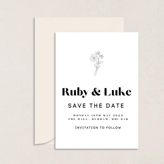 RUBY Wedding Save the Date - Wedding Invitations available at The Ivy Collection | Luxury Wedding Stationery