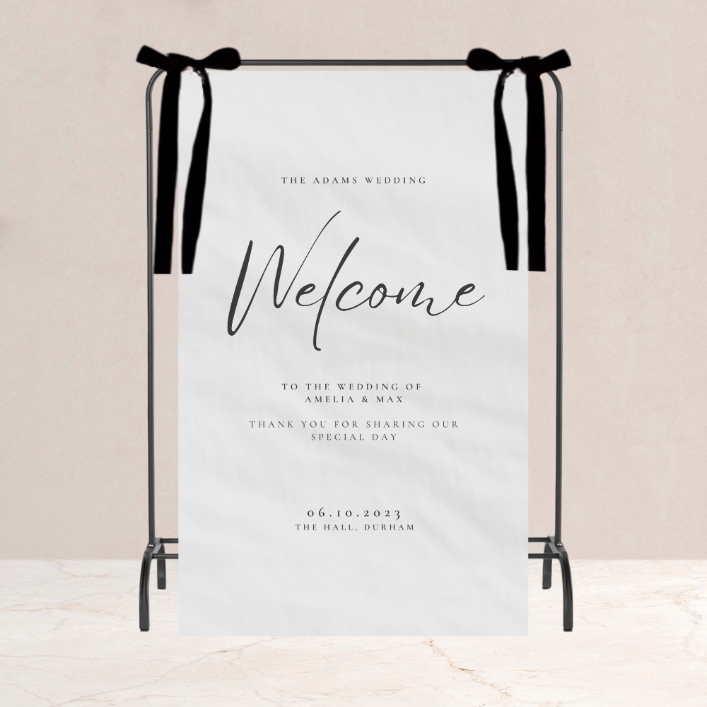Amelia Wedding Welcome Fabric Sign - The Ivy Collection | Luxury Wedding Stationery