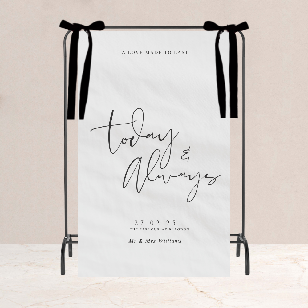 Ebony Wedding Fabric Sign