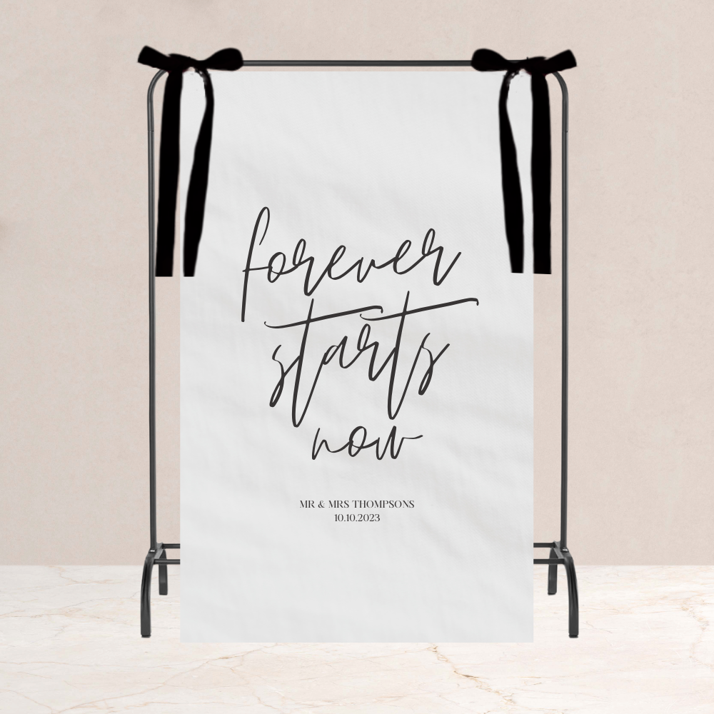 Lilli Wedding Fabric Sign Forever Starts Now