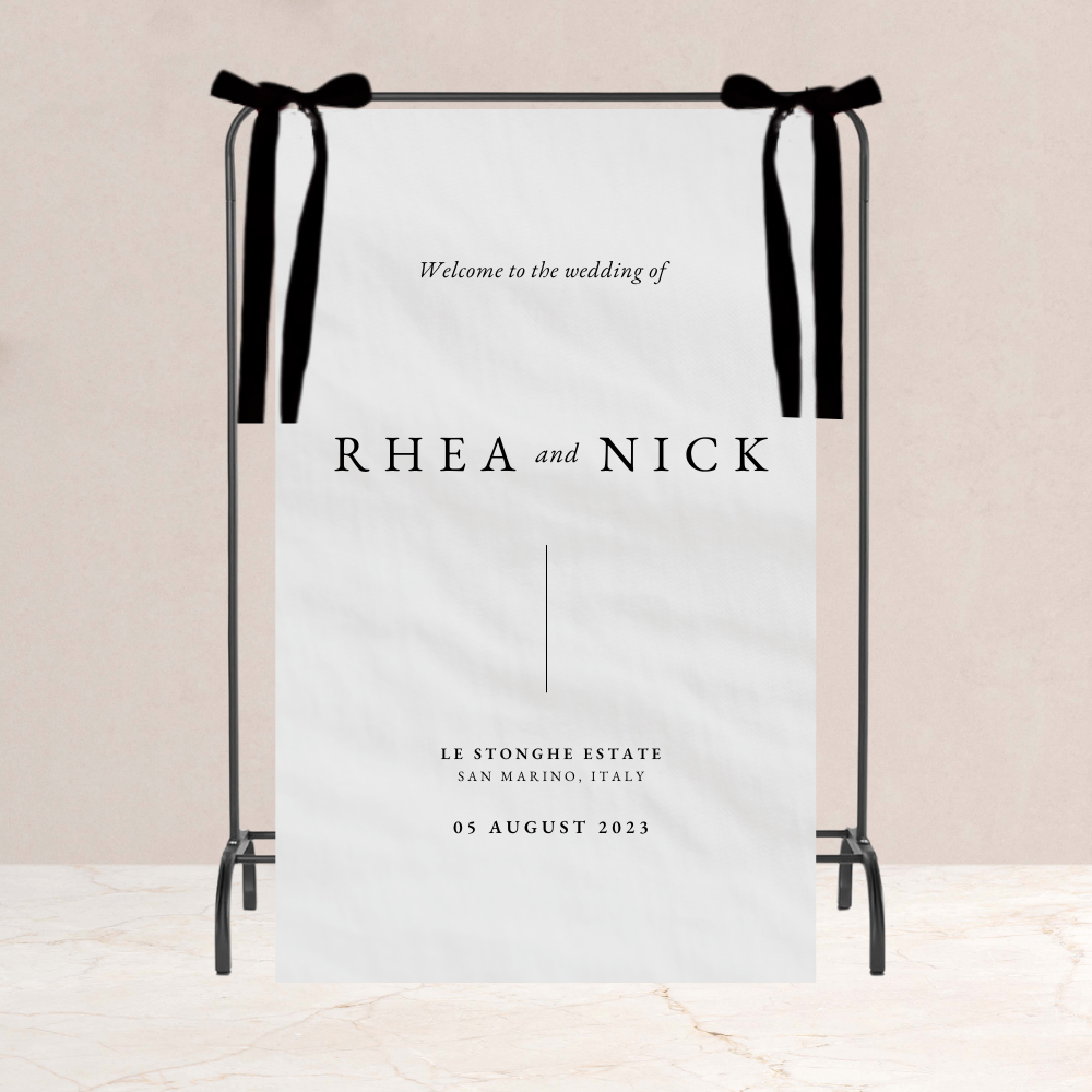 Rhea Wedding Welcome Fabric Sign