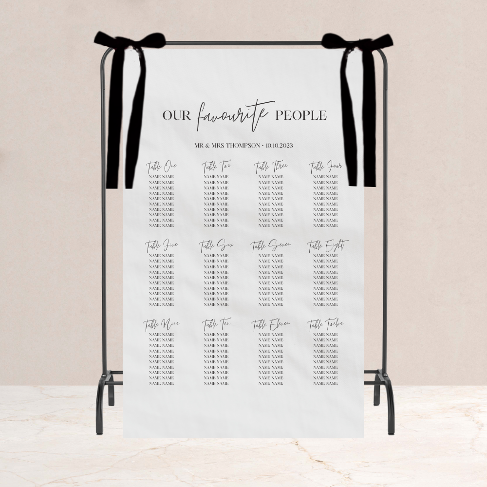 Lilli Wedding Table Plan Fabric Sign