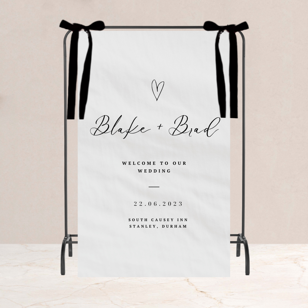 Blake Wedding Welcome Fabric Sign - The Ivy Collection | Luxury Wedding Stationery