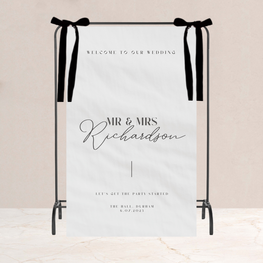 Annabel Wedding Welcome Fabric Sign - The Ivy Collection | Luxury Wedding Stationery