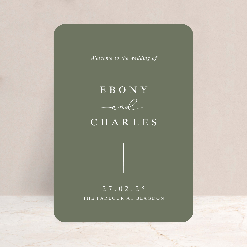Ebony Wedding Welcome Sign