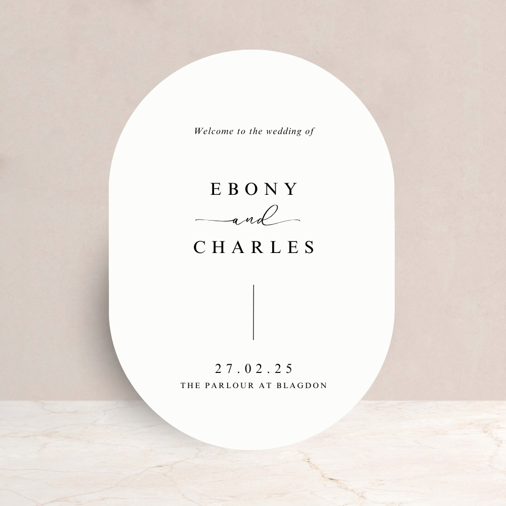 Ebony Wedding Welcome Sign