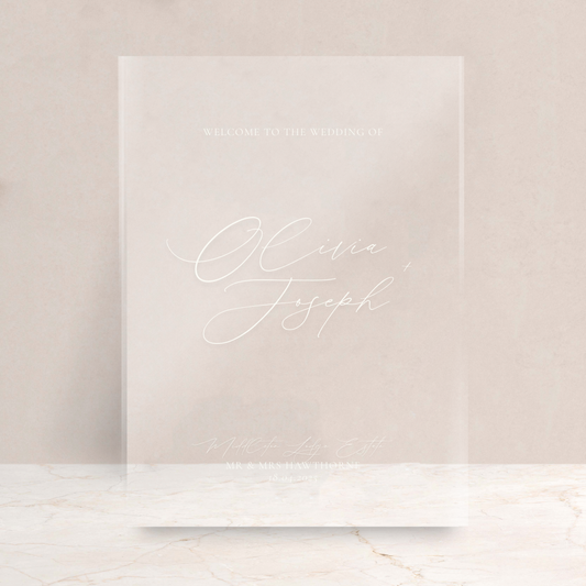 Olivia Wedding Acrylic Welcome Sign