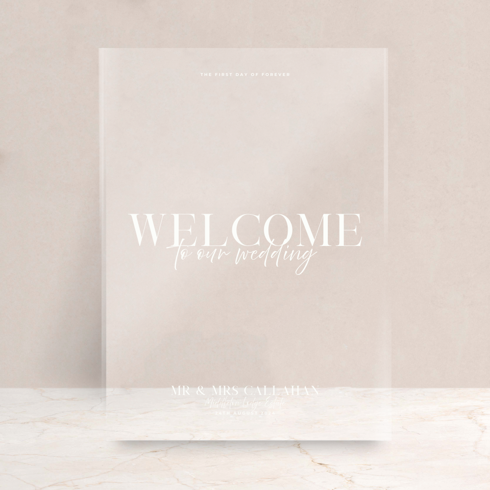 Rhi Wedding Acrylic Welcome Sign - The Ivy Collection | Luxury Wedding Stationery