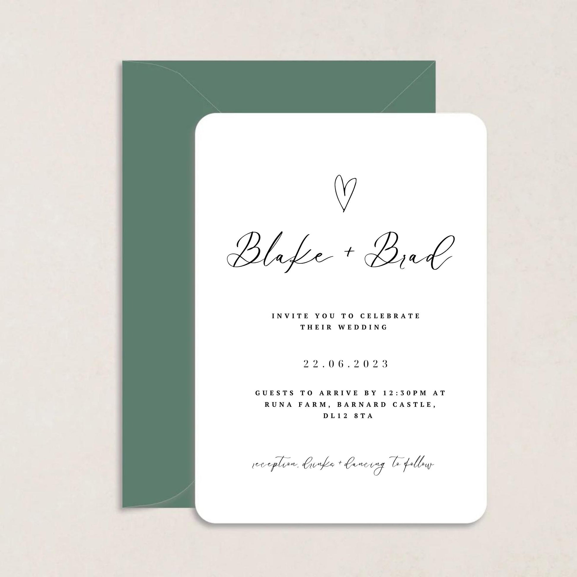 BLAKE Wedding Invitations - Wedding Invitations available at The Ivy Collection | Luxury Wedding Stationery