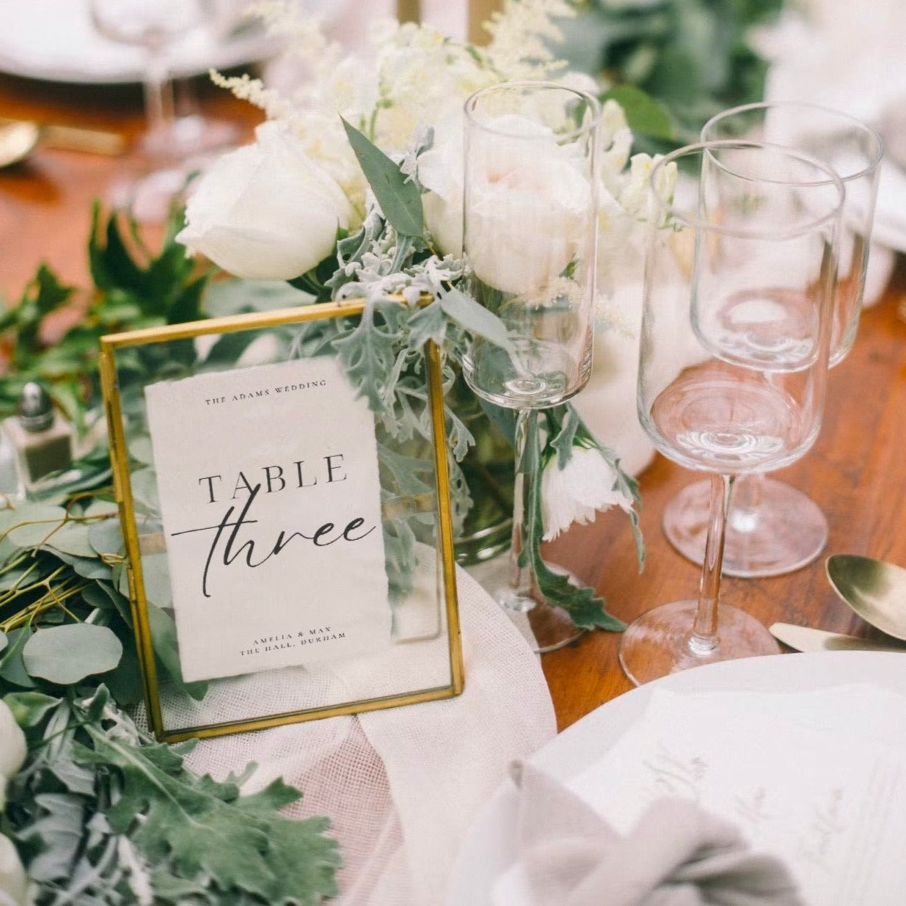 AMELIA Wedding Reception Table Numbers - Wedding Reception Stationery available at The Ivy Collection | Luxury Wedding Stationery